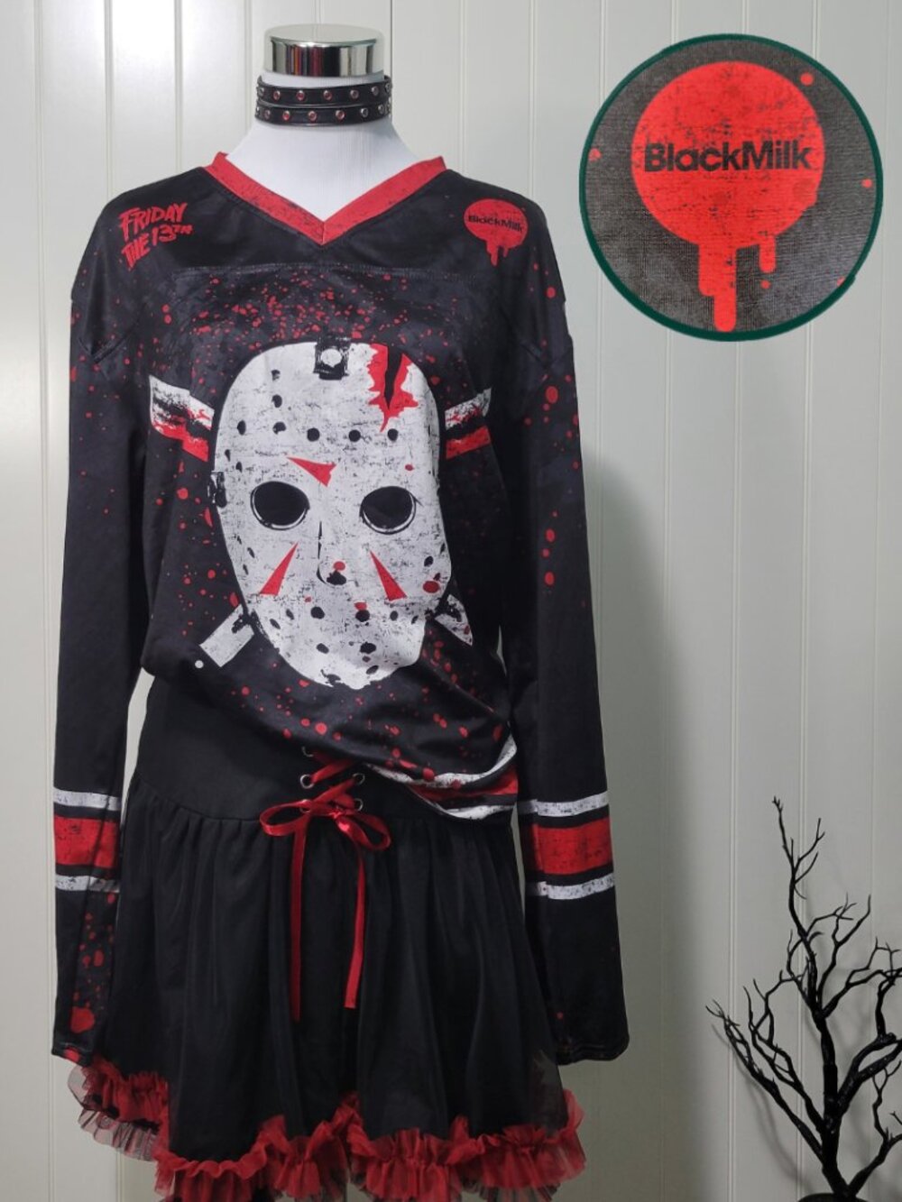 BlackMilk Jason Voorhees Friday 13th Horror Goth Grunge Goalie Hockey Jersey M - Picture 1 of 16